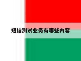 短信测试业务有哪些内容
