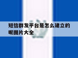 短信群发平台是怎么建立的呢图片大全