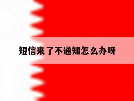 短信来了不通知怎么办呀