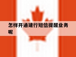 怎样开通建行短信提醒业务呢