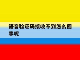 语音验证码接收不到怎么回事呢