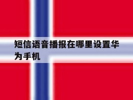 短信语音播报在哪里设置华为手机
