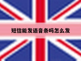 短信能发语音条吗怎么发