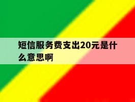 短信服务费支出20元是什么意思啊
