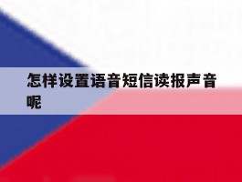 怎样设置语音短信读报声音呢