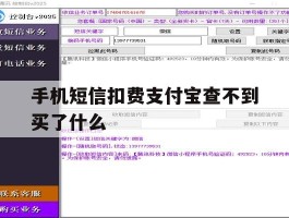 手机短信扣费支付宝查不到买了什么
