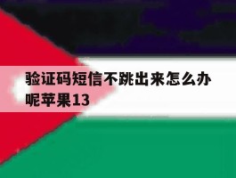 验证码短信不跳出来怎么办呢苹果13