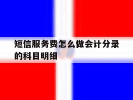 短信服务费怎么做会计分录的科目明细