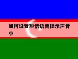 如何设置短信语音提示声音小
