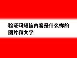 验证码短信内容是什么样的图片和文字的简单介绍