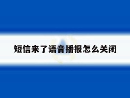 短信来了语音播报怎么关闭
