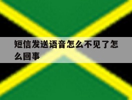 短信发送语音怎么不见了怎么回事
