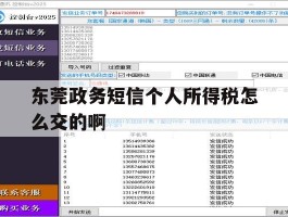 东莞政务短信个人所得税怎么交的啊