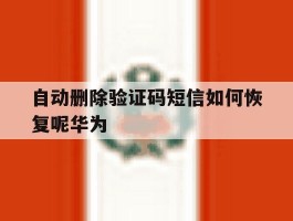 自动删除验证码短信如何恢复呢华为