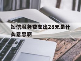 短信服务费支出28元是什么意思啊
