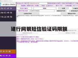 建行网银短信验证码限额