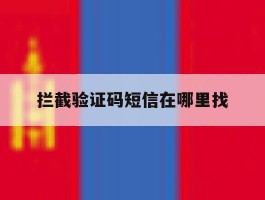 拦截验证码短信在哪里找