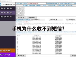手机为什么收不到短信?