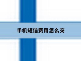 手机短信费用怎么交