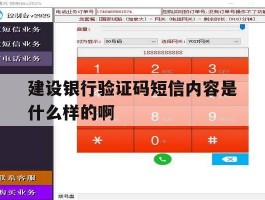 建设银行验证码短信内容是什么样的啊