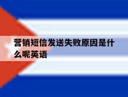 营销短信发送失败原因是什么呢英语