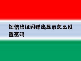 短信验证码弹出显示怎么设置密码