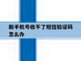 新手机号收不了短信验证码怎么办