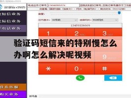 验证码短信来的特别慢怎么办啊怎么解决呢视频的简单介绍