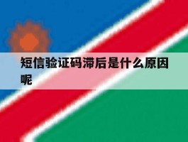 短信验证码滞后是什么原因呢