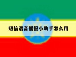 短信语音播报小助手怎么用