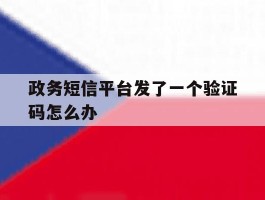 政务短信平台发了一个验证码怎么办