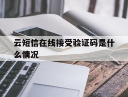 云短信在线接受验证码是什么情况