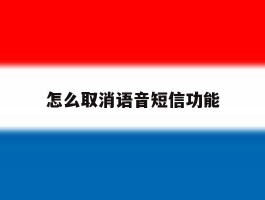怎么取消语音短信功能