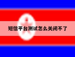 短信平台测试怎么关闭不了