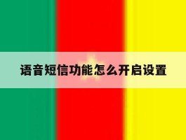 语音短信功能怎么开启设置