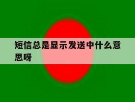 短信总是显示发送中什么意思呀