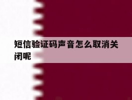 短信验证码声音怎么取消关闭呢