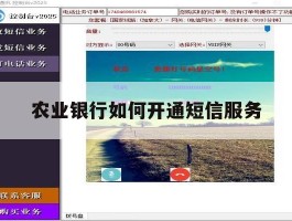 农业银行如何开通短信服务