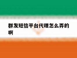 包含群发短信平台代理怎么弄的啊的词条