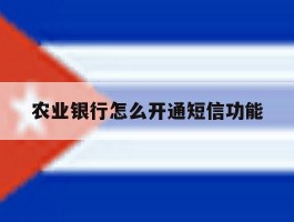 农业银行怎么开通短信功能