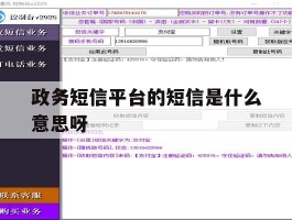 政务短信平台的短信是什么意思呀