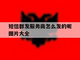 短信群发服务商怎么发的呢图片大全