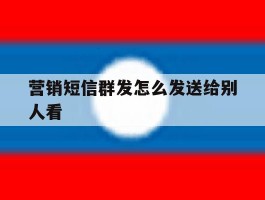 营销短信群发怎么发送给别人看
