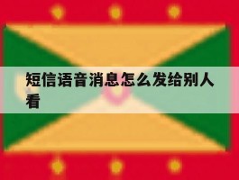 短信语音消息怎么发给别人看