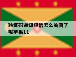 验证码通知短信怎么关闭了呢苹果11