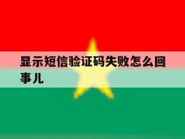 显示短信验证码失败怎么回事儿