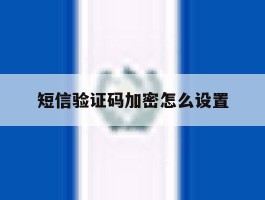 短信验证码加密怎么设置
