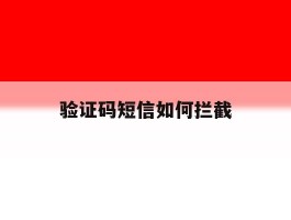 验证码短信如何拦截