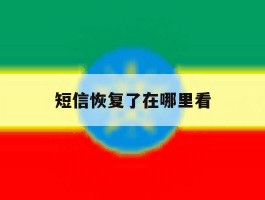 短信恢复了在哪里看
