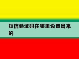 短信验证码在哪里设置出来的